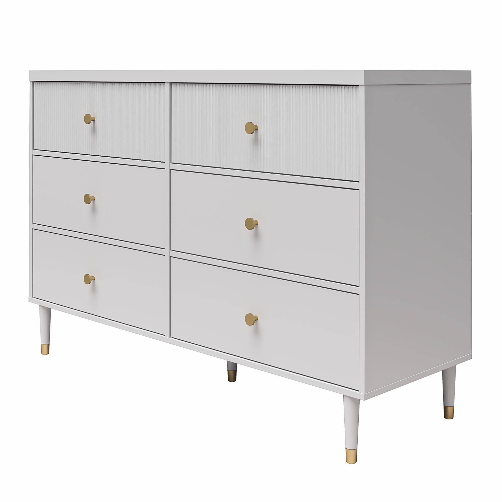 CosmoLiving Elizabeth 6-Drawer Dresser - Dove Gray