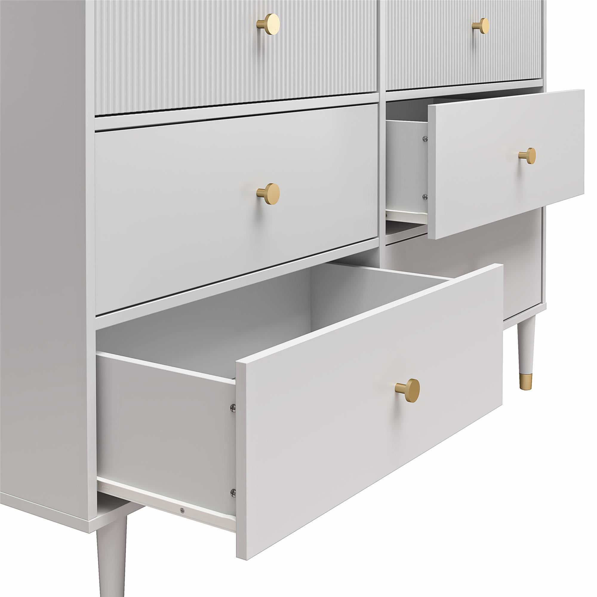 CosmoLiving Elizabeth 6-Drawer Dresser - Dove Gray