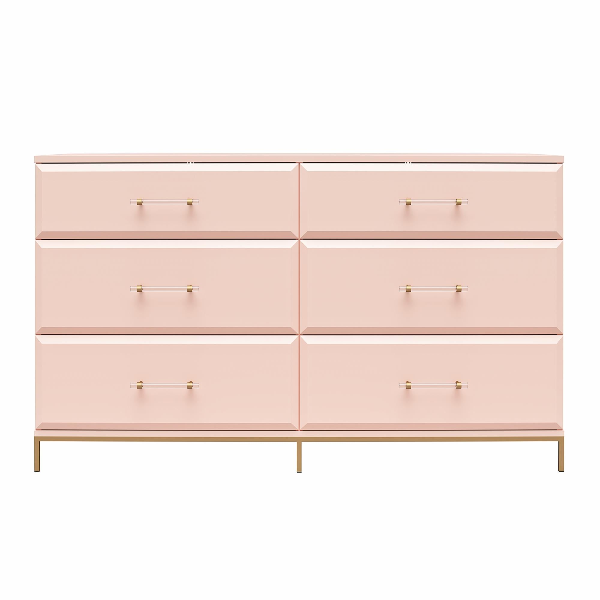 Mr. Kate Effie 6-Drawer Dresser - Pale Pink