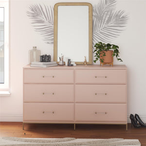 Mr. Kate Effie 6-Drawer Dresser - Pale Pink