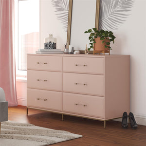 Mr. Kate Effie 6-Drawer Dresser - Pale Pink