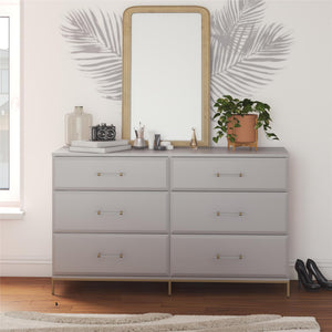 Mr. Kate Effie 6-Drawer Dresser - Gray