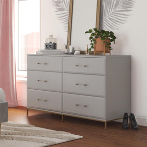 Mr. Kate Effie 6-Drawer Dresser - Gray