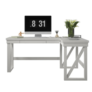 Ameriwood Home Crestwood Lift Top L Desk, White - White