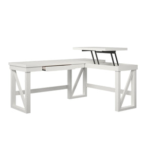 Ameriwood Home Crestwood Lift Top L Desk, White - White