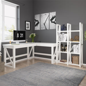 Ameriwood Home Crestwood Lift Top L Desk, White - White
