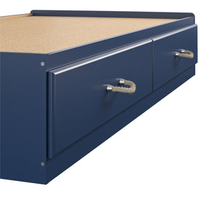 Sierra Ridge Mesa Twin Bed with Storage, Blue - Blue - Twin