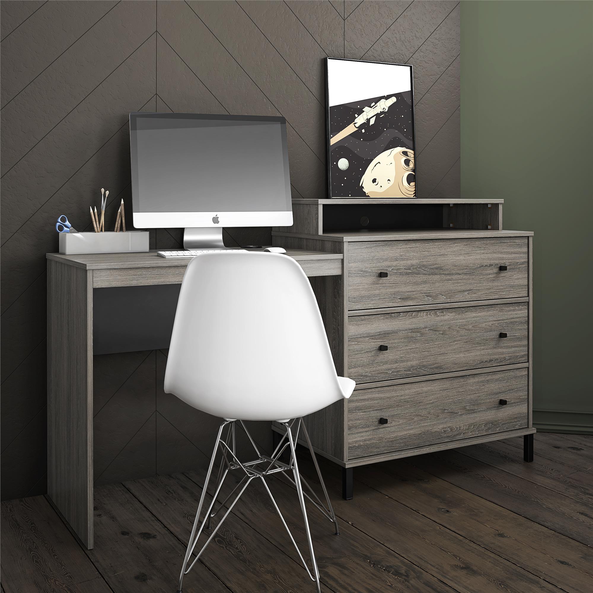 Novogratz Kalissa Dresser/Desk Combo with Wireless Charger - Gray Oak