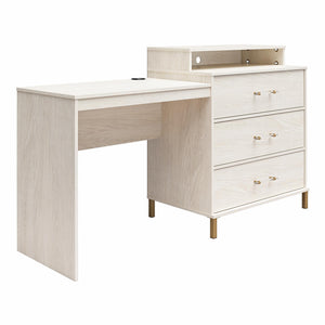 Novogratz Kalissa Dresser/Desk Combo with Wireless Charger - White Oak