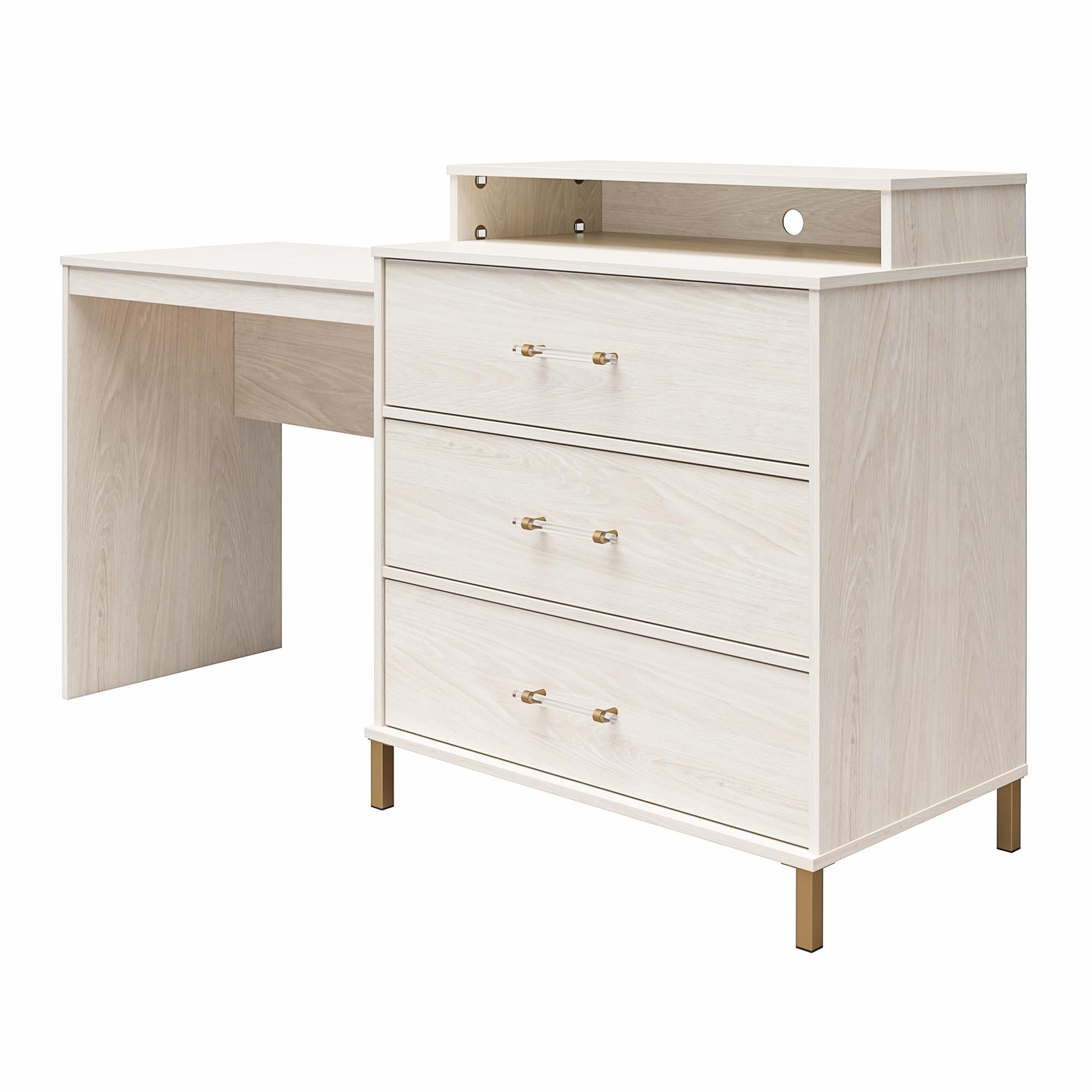 Novogratz Kalissa Dresser/Desk Combo with Wireless Charger - White Oak