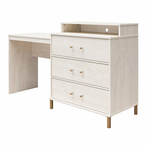 Novogratz Kalissa Dresser/Desk Combo with Wireless Charger - White Oak