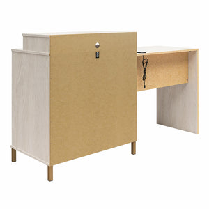 Novogratz Kalissa Dresser/Desk Combo with Wireless Charger - White Oak