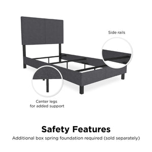 DHP Janford Upholstered Bed Frame - Gray - Twin