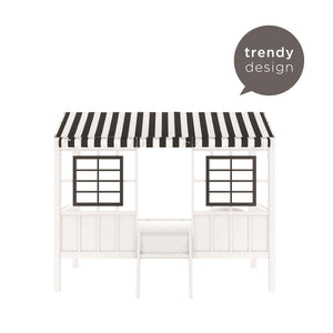Little Seeds Rowan Valley Forest Loft Bed, Black/White, Twin - White/Black - Twin