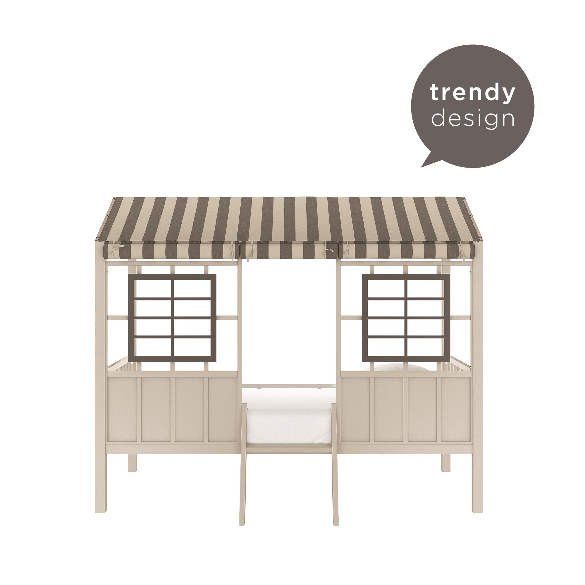 Little Seeds Rowan Valley Forest Loft Bed, Gray/Taupe, Twin - Gray - Twin