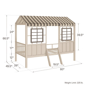 Little Seeds Rowan Valley Forest Loft Bed, Gray/Taupe, Twin - Gray - Twin