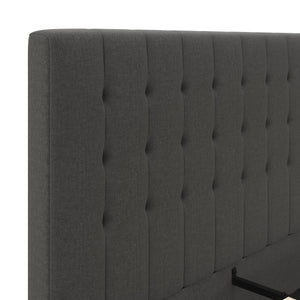 DHP Emily Upholstered Bed - Grey Linen - King