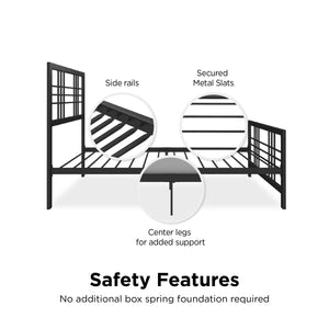 DHP Burbank Metal Bed - Black - Twin