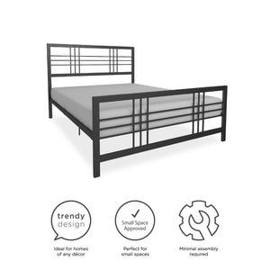DHP Burbank Metal Bed - Black - Queen