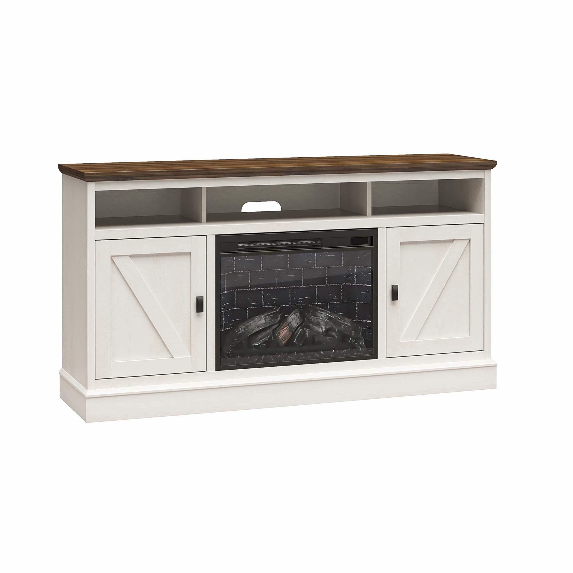 Ameriwood Home Ashton Lane Electric Fireplace TV Stand with Remote for TVs up to 65in - Magnolia Oak