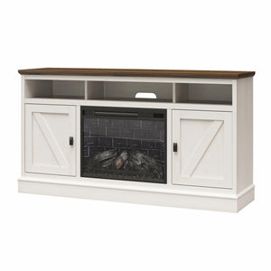 Ameriwood Home Ashton Lane Electric Fireplace TV Stand with Remote for TVs up to 65in - Magnolia Oak