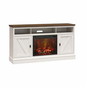 Ameriwood Home Ashton Lane Electric Fireplace TV Stand with Remote for TVs up to 65in - Magnolia Oak
