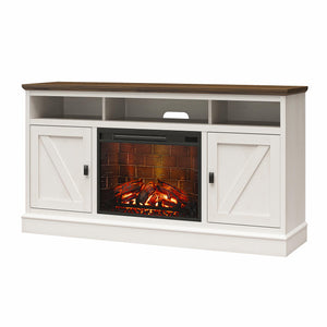 Ameriwood Home Ashton Lane Electric Fireplace TV Stand with Remote for TVs up to 65in - Magnolia Oak