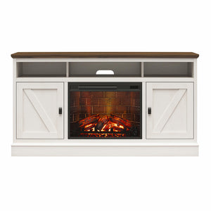 Ameriwood Home Ashton Lane Electric Fireplace TV Stand with Remote for TVs up to 65in - Magnolia Oak