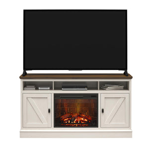Ameriwood Home Ashton Lane Electric Fireplace TV Stand with Remote for TVs up to 65in - Magnolia Oak