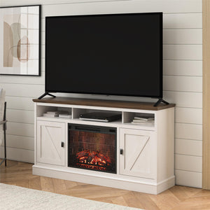 Ameriwood Home Ashton Lane Electric Fireplace TV Stand with Remote for TVs up to 65in - Magnolia Oak