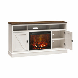 Ameriwood Home Ashton Lane Electric Fireplace TV Stand with Remote for TVs up to 65in - Magnolia Oak