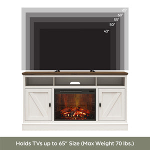 Ameriwood Home Ashton Lane Electric Fireplace TV Stand with Remote for TVs up to 65in - Magnolia Oak