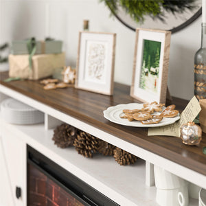Ameriwood Home Ashton Lane Electric Fireplace TV Stand with Remote for TVs up to 65in - Magnolia Oak