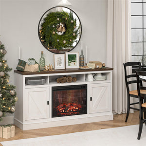 Ameriwood Home Ashton Lane Electric Fireplace TV Stand with Remote for TVs up to 65in - Magnolia Oak
