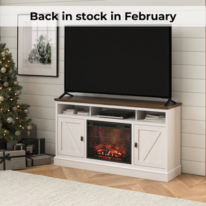 Ameriwood Home Ashton Lane Electric Fireplace TV Stand with Remote for TVs up to 65in - Magnolia Oak
