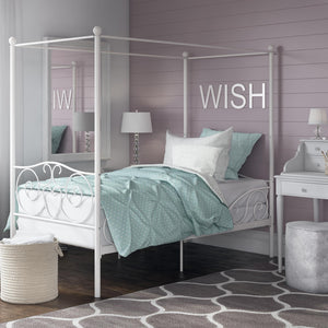 DHP Canopy Metal Bed - White - Twin