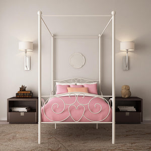 DHP Canopy Metal Bed - White - Twin