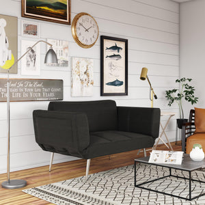 DHP Euro Futon with Magazine Storage - Black