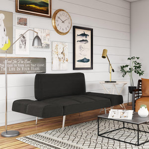DHP Euro Futon with Magazine Storage - Black