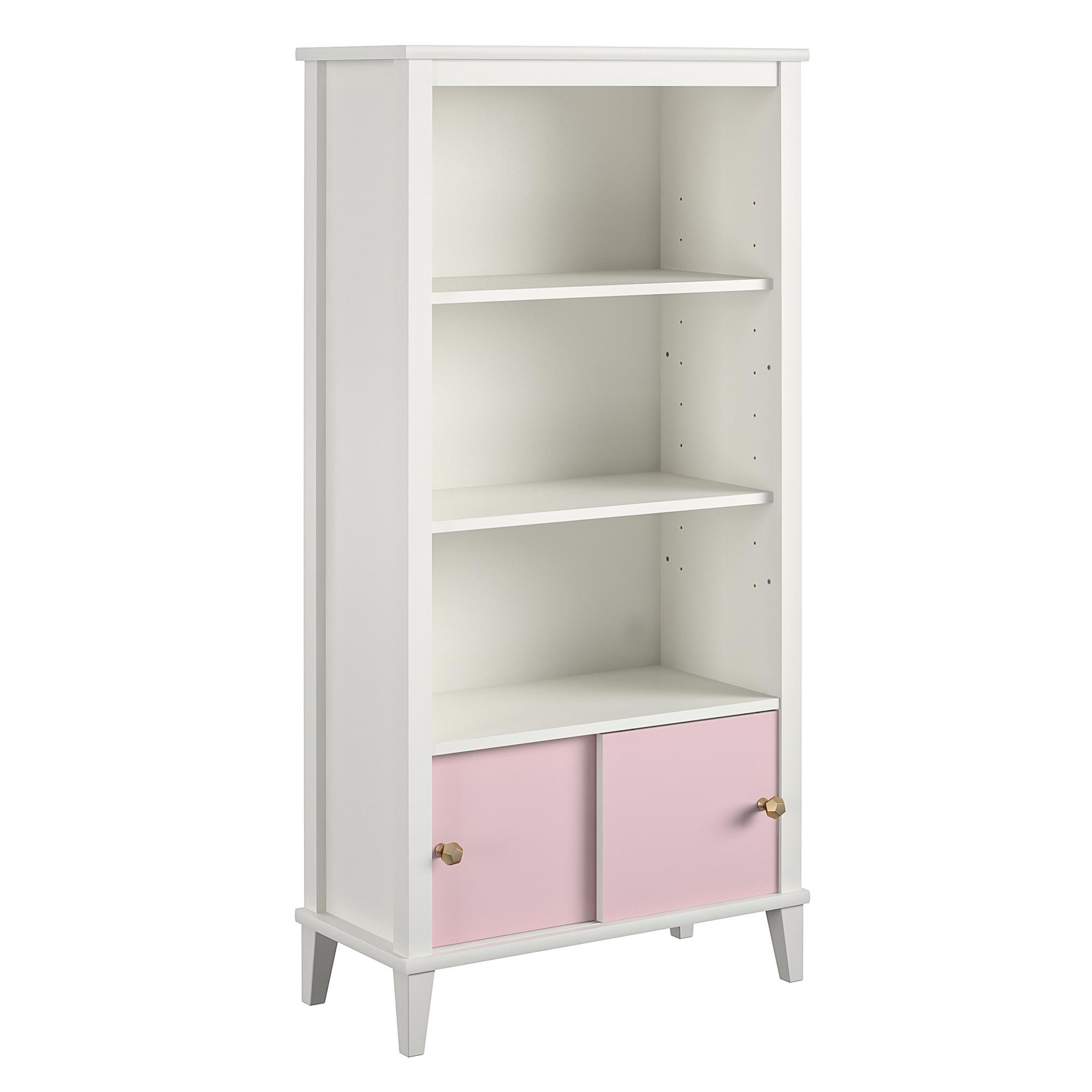 Monarch Hill Poppy Kids' White Bookcase, Pink Doors - Pink