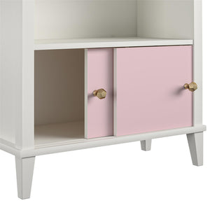 Monarch Hill Poppy Kids' White Bookcase, Pink Doors - Pink