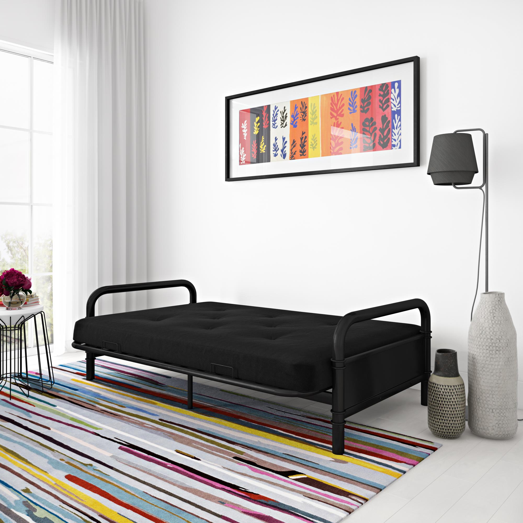 DHP Mali Futon Set with Metal Frame and 6" Mattress - Black