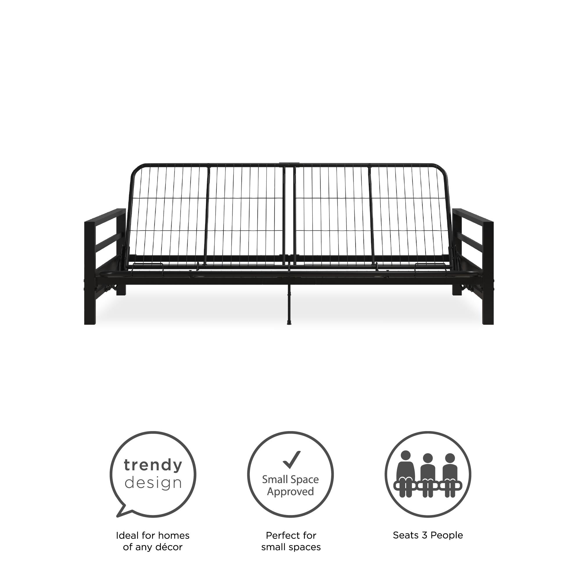 DHP Miles Metal Futon Frame - Black
