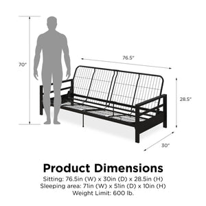 DHP Miles Metal Futon Frame - Black