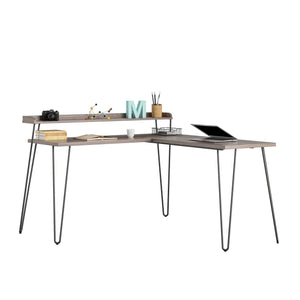Ameriwood Home Haven L Desk with Riser - Distressed Gray Oak