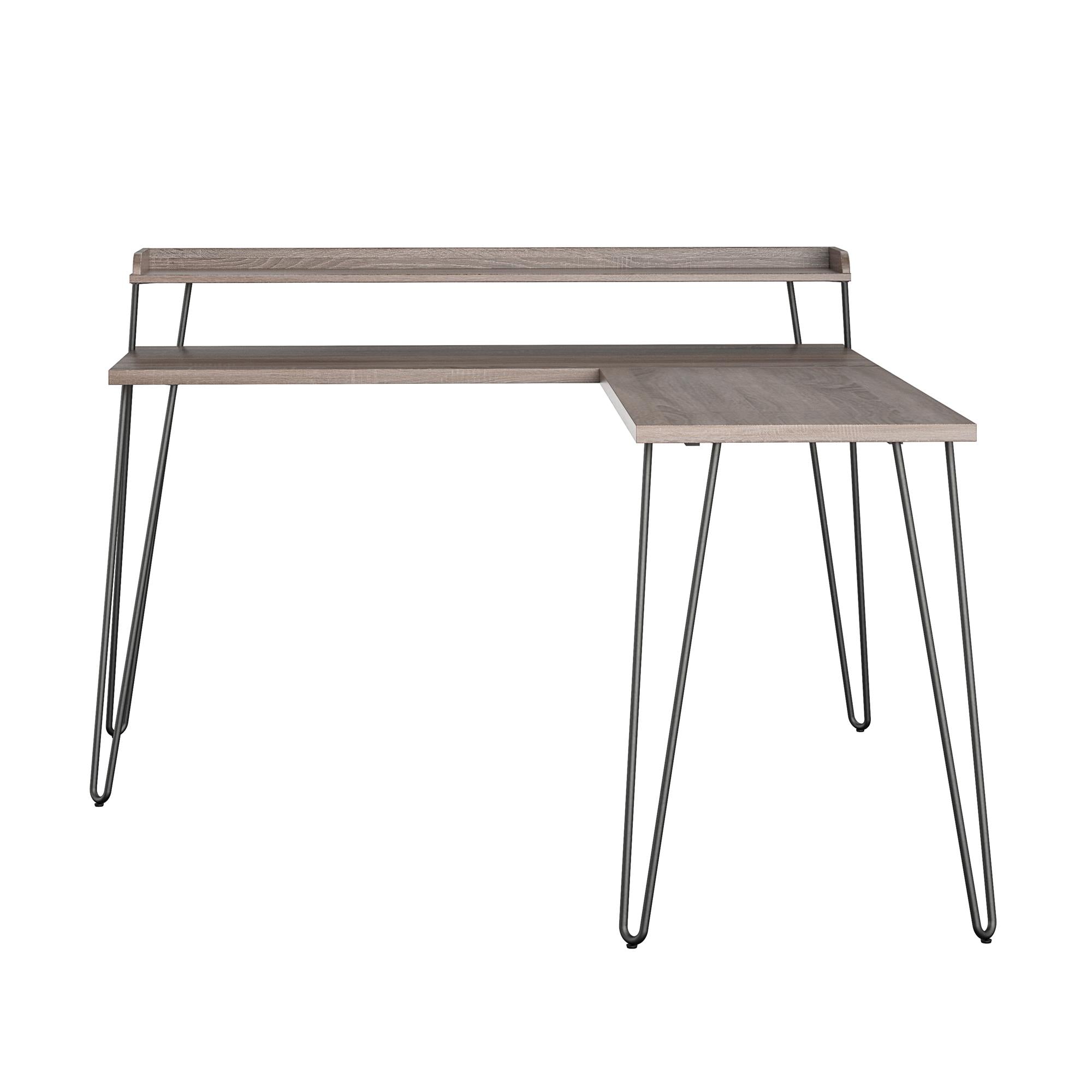 Ameriwood Home Haven L Desk with Riser - Distressed Gray Oak