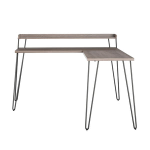 Ameriwood Home Haven L Desk with Riser - Distressed Gray Oak