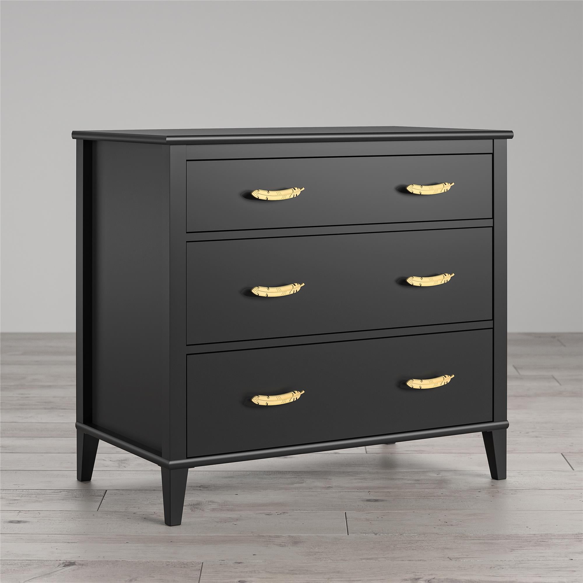 Monarch Hill Hawken 3 Drawer Dresser, Black - Black