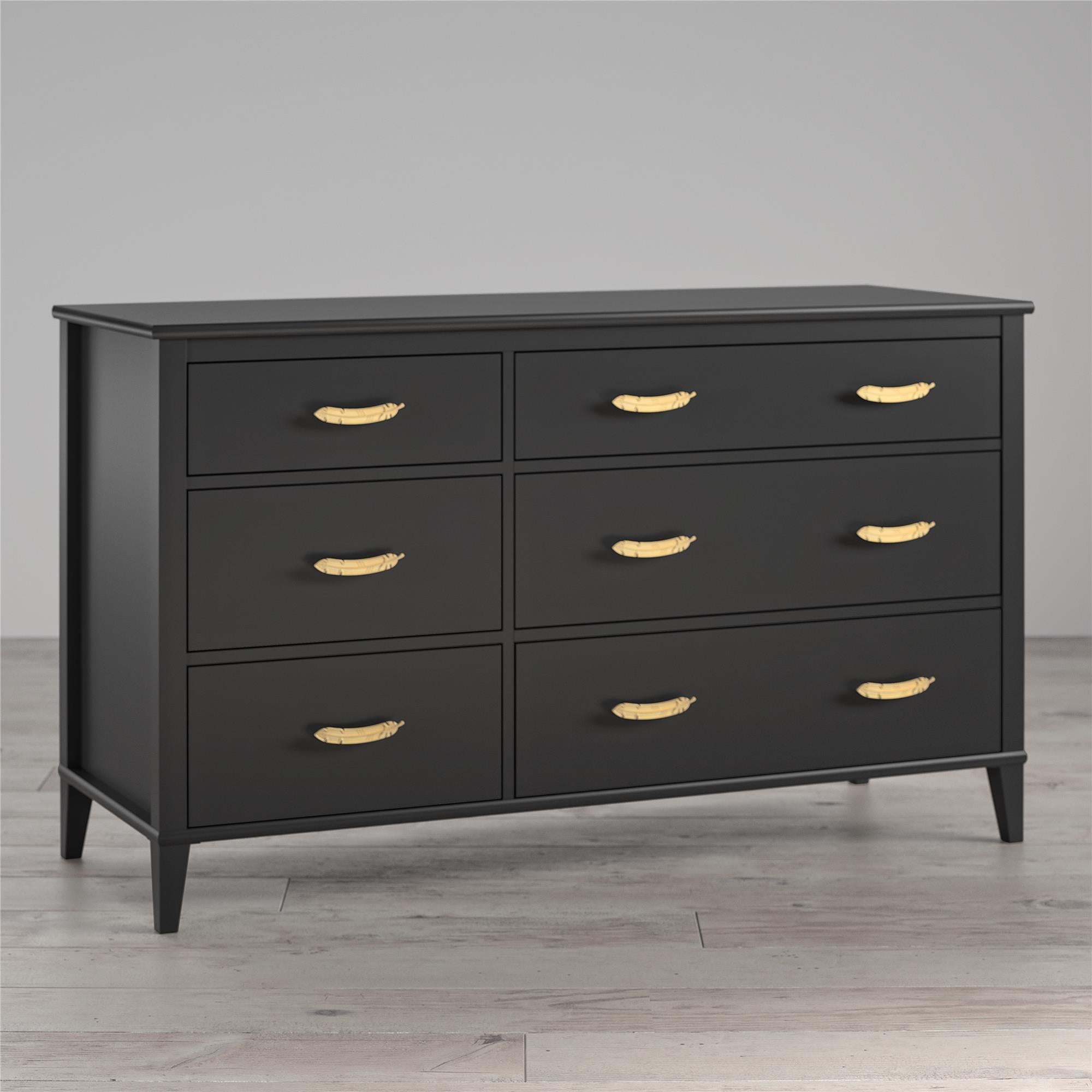 Monarch Hill Hawken 6 Drawer Dresser, Black - Black