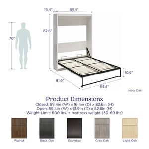 Signature Sleep Paramount Murphy Bed - Black Oak - Full
